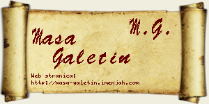 Maša Galetin vizit kartica